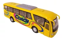 Ônibus Coach Com Detalhes 1:64 Amarelo