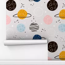 Papel De Parede Adesivo Universo Planeta Galáxia Teen 3m