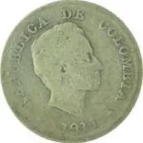 Colombia 10 Centavos 1911 Republica De Colombia Plata 0.900 