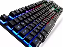 Teclado Gamer Semi Mecanico Pc Usb Abnt2 Led Rgb Iluminado