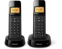 Telefono Inalambrico 2 Auriculares Philips D1402 Negro