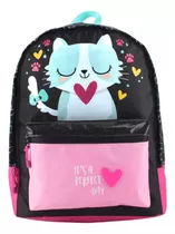  Mochila 17 Pulgadas  Espalda Gatito Negro/rosa 11055