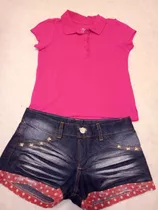 Lote Remera Y Short Jeans Nena Talle 4 / 6 Años