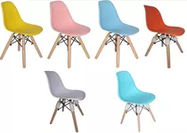 Silla De Niños Eames Estilo Retro De Madera Colores