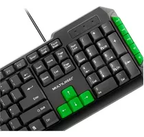 Teclado Gamer Tecla Preto/verde Multilaser - Tc201