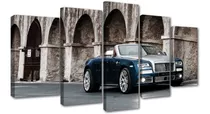 5 Cuadros Rolls Royce Auto Lujoso Dollar Hogar  Art 150x84cm