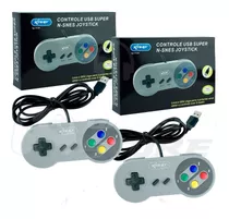 Kit 2 Controles Usb Super Snes Joystick Windows Tv Box