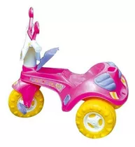 Triciclo Motoca Velotrol Infantil Rosa C/ Som E Haste
