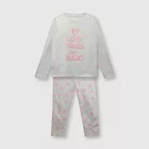 Pijama De Niña De Algodón Gris Melange (2 A 12 Años)