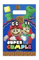 6 Bolsas Super Mario Bros Para Cotillón Cumpleaños 