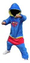 Pijama Térmico Enterizo Tela Peluche Superman Adulto