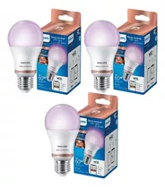 3 Lamparas Led Inteligente Philips Wifi Smart Color E27