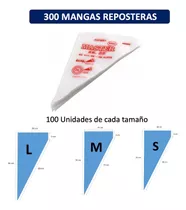 300 Mangas Desechables Pasteleras (s, M, L - 100 Cada Una) 