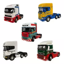 Set De 5 Camiones Volvo Y Scania Tracto Cararama Esc 1:50 
