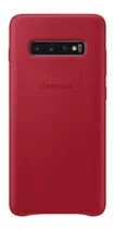 Case Samsung Leather Cover Para Galaxy S10 Plus Rojo