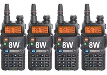 Kit 4 Handy Baofeng Uv5r 8w Bibanda Radio Walkie Talkie Vhf Uhf + Auricular Manos Libres