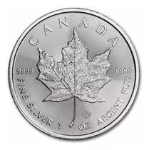 Moneda De Plata 999 Canadian Silver Maple 1 Onza + Cápsula