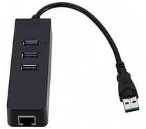 Adaptador Rede Rj45 Ethernet Lan + Hub Com 3 Portas Usb 3.0