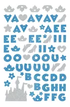Adesivo Tec Disney - Alfabeto Eva Glitter - Princesas Azul