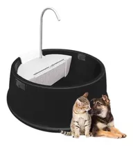 Fonte Bebedouro Gatos Cães Bivolt 1,5l Filtro Joy Elétrico Cor Quadrada - Preta 110v/220v