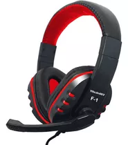 Fone De Ouvido Headset Gamer F-1 Couro Red - Tecdrive