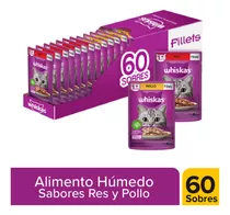 Whiskas Alimento Húmedo Gato Carne Y Pollo X 60 Sobres