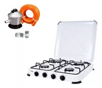 Cocina Encimera A Gas 4 Platos Color Negro Starlux