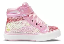 Botitas Nena Bebe Rosa Con Lentejuelas Glitter Y Abrojo Ceve