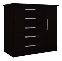 Comodas Cajoneras 5 Puerta 1 Cajon Dormitorio Demo 15d Color Negro