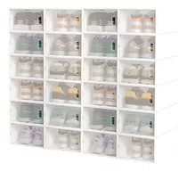 Pack 12 Cajas Organizadoras De Zapatos Apilables Multiuso A