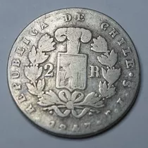 2 Reales Chile 1847 - Moneda De Plata Circulada