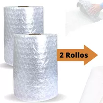 2 Rollos Papel Plástico Burbuja Poliburbuja 1/2 40cm X 20mts