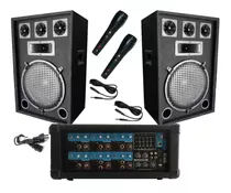 2 Bafles 600w Consola 9 Ent Efec Potencia 1200w 2 Mic Dancis