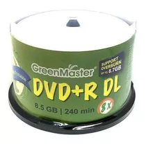 Dvd+r Dl Green Master Imprimibles 8.5gb 8x Campana 50 Piezas