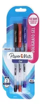 Boligrafo Gel St Papermate Fino Tarjeta/3pza Negro Azul Rojo