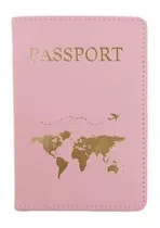 Porta Pasaporte Mapa Rosado Cool Bags