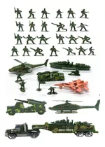 Soldadinhos De Brinquedo E Veículos Militares Guerra Bonecos