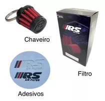 Filtro De Ar Esportivo Rs Duplo Fluxo 2,5 Polegadas Vermelho