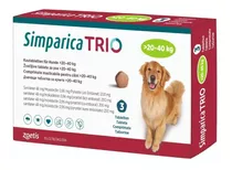 Simparica Trio 20 A 40 Kg X 3 Un Parásitos Interno Y Externo