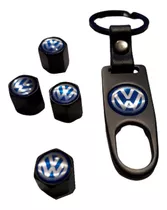 Llavero De Metal Mas Tapas De Válvulas Negro Logo Vw Azul