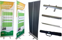 Kit 2 Porta Banner Rollup 80x200 Retrátil Reutilizável Bolsa