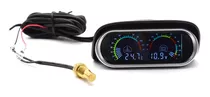 Reloj Medidor De Temperatura Voltaje Vehiculos 12v 24v Lcd