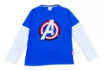 Remera Spiderman Capitan America Lentejuelas Revers Marvel®