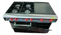 Cocina Industrial A Gas 4 Hornillas Con Horno Plancha Gratin