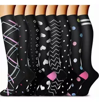 8pares Calcetas De Compresion Hombre Mujer Calcetines Largas