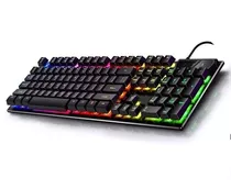 Combo Gamer Teclado V4 Rgb Impermeable+mouse Gamer 3200 Dpi 