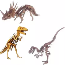 Kit 3 Dino Coleção Quebra Cabeça 3d Dinossauro Mdf Genitori