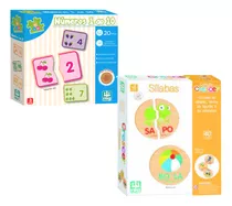 Kit Quebra Cabeça Educativo Encaixe Silaba Numeros Brinquedo