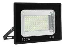 Refletor Holofote Led 100w A Prova D'agua Bivolt Branco Frio Cor Da Carcaça Preto Cor Da Luz Branco-frio 110v/220v