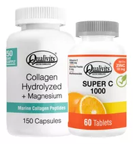 Super Vitamina C + Colágeno Con Magnesio X 150 - Qualivits Sabor Natural